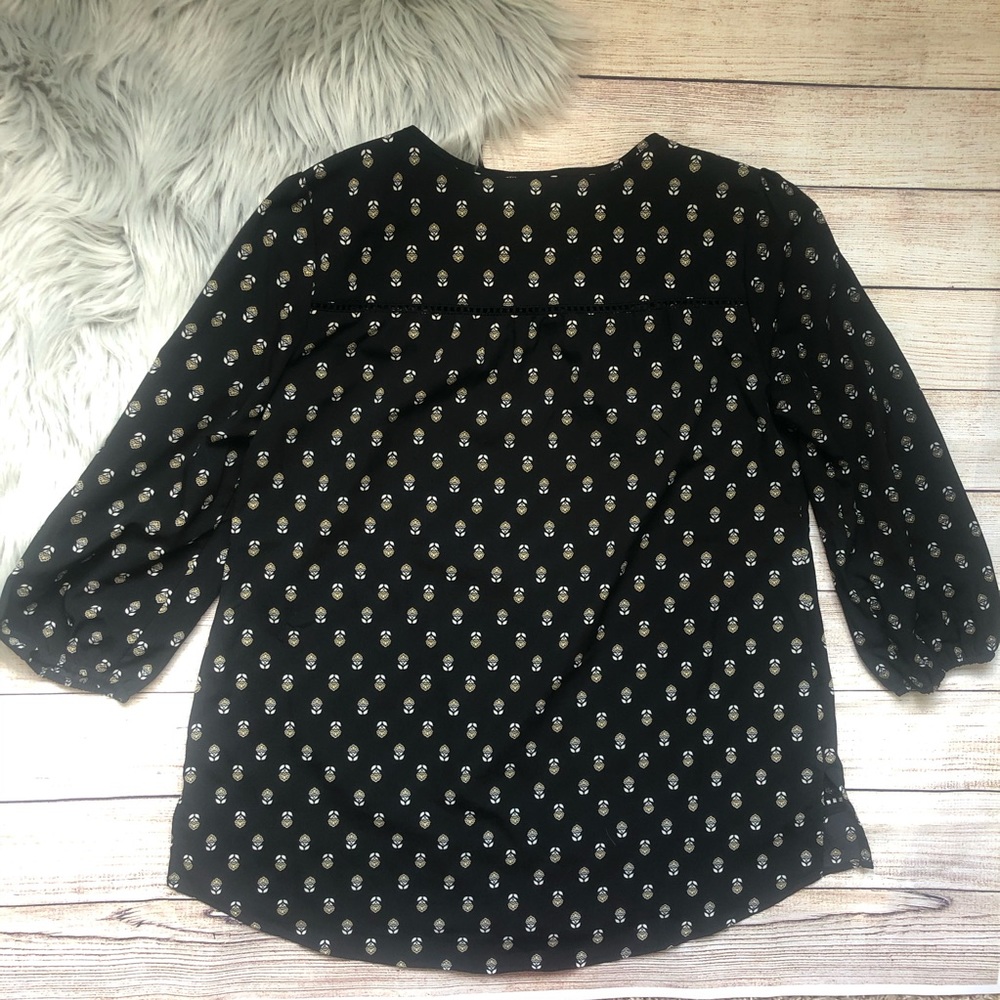 Princess Vera Wang Woman's Black Flower Print Top - Picture 6 of 6